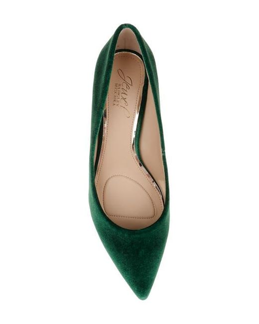 Badgley Mischka Green Enola Pointed Toe Kitten Heel Pump