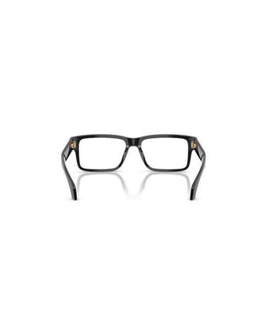Versace Black 56Mm Rectangle Optical Glasses for men
