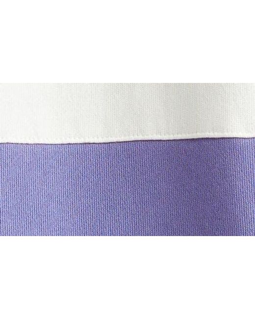 Noon Goons Blue Laid Back Colorblock Long Sleeve Cotton Fleece Zip Polo for men