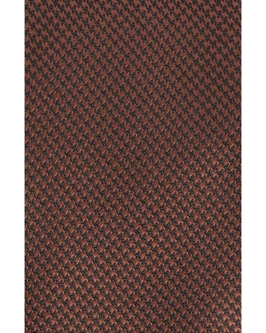 Tom Ford Brown Microhoundstooth Silk Tie for men