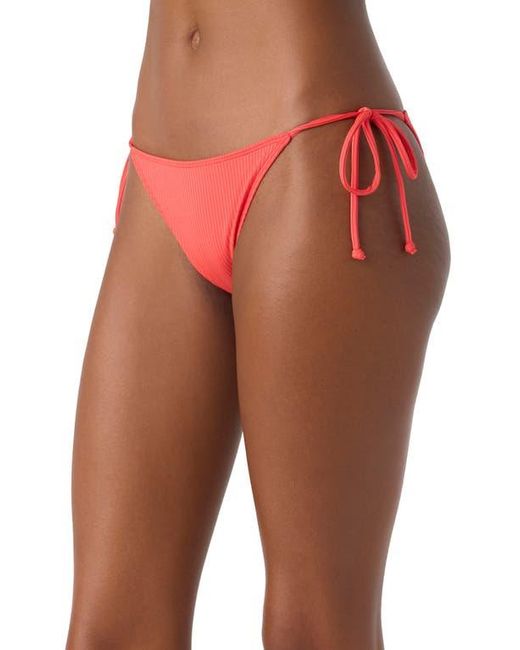 O'neill Sportswear Red Saltwater Solids Maracas Rib Side Tie Bikini Bottoms