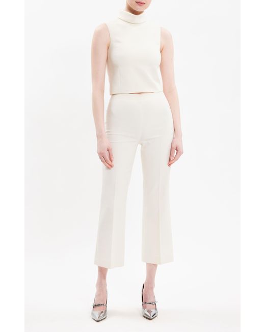 Theory Sleeveless Turtleneck Crop Top in White | Lyst