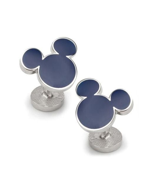 Cufflinks Inc. Blue Mickey Mouse Silhouette Cuff Links for men