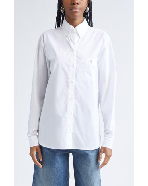 Coperni White Boyfriend Logo Cotton Button-Down Shirt