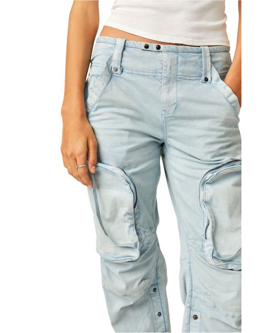 Free People Blue Can't Compare Slouch Cargo Pants