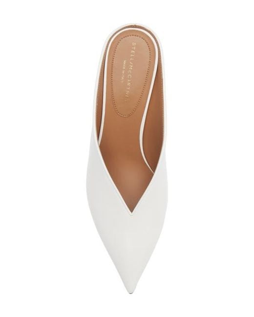 Stella McCartney Natural Brushed Pointed Toe Mule Pump