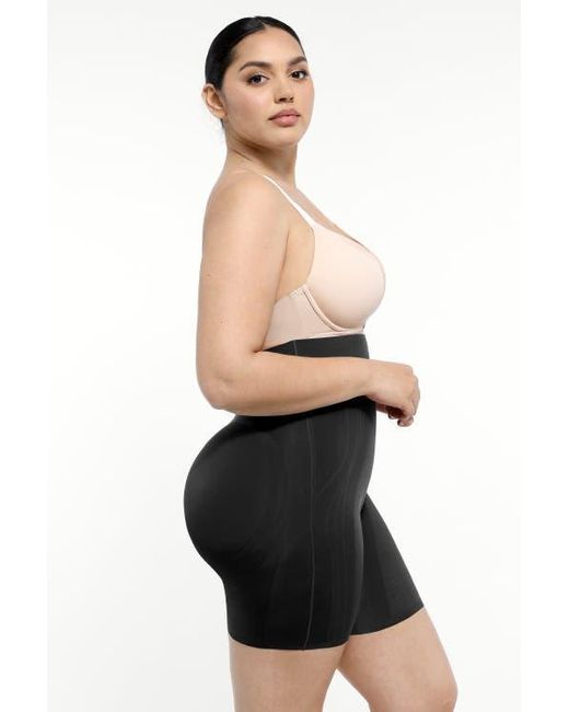 Shapellx Black Tummy Control Flawless Smoothing Mid-Thigh Shorts