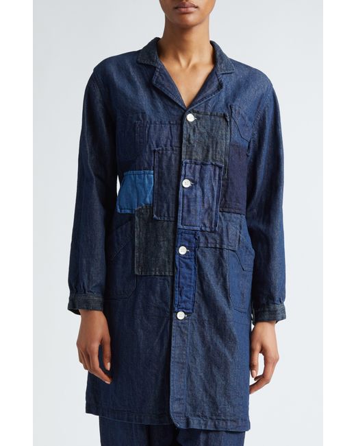 Tao Comme Des Garçons Blue Patchwork Cotton & Linen Denim Jacket