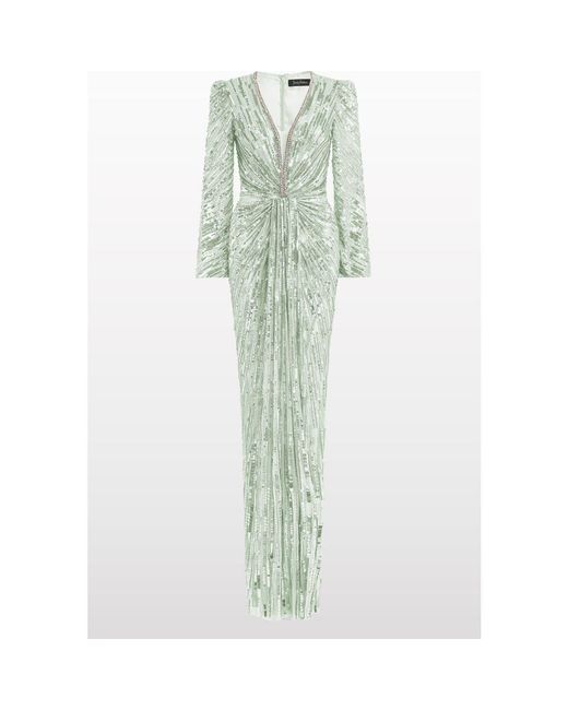 Jenny Packham Women's Green Darcy Sequin-Embellished Dress