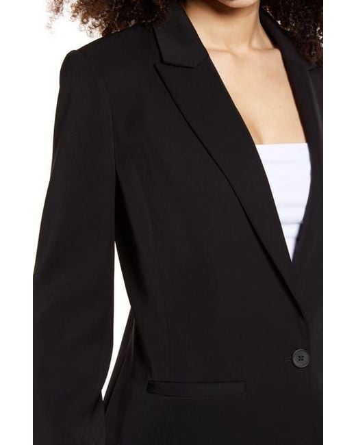 Endless Rose Black Tailored Single Button Blazer