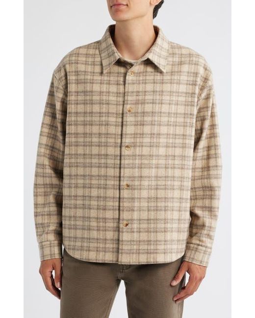 FRAME Natural Plaid Wool Blend Overshirt for men