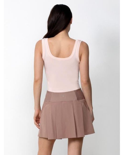 Single Stitch Pink Pleated Skort