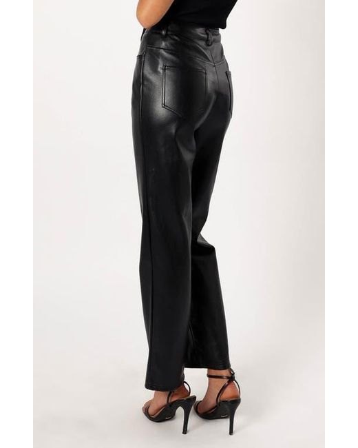 Petal & Pup Black Maverick High Waist Straight Leg Faux Leather Pants