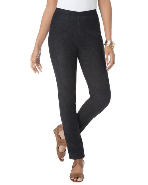 Jessica London Black Stretch Denim Straight-Leg Jegging
