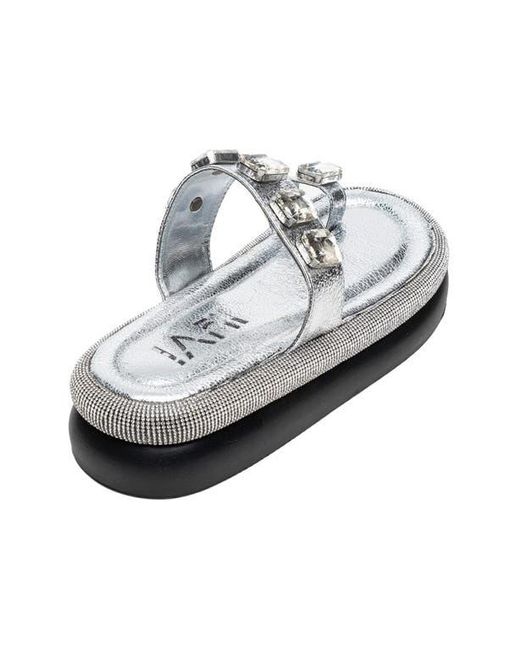 Prologue Shoes Metallic Evans Jeweled Platform Sandal