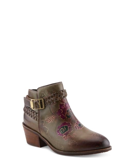 Spring Step Brown Across Bootie
