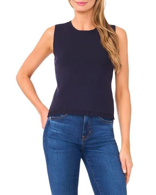 Ted Baker Blue Scallop Hem Sleeveless Sweater