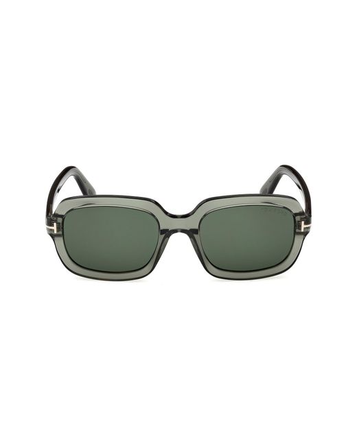 Tom Ford Green Lana 53Mm Rectangular Sunglasses