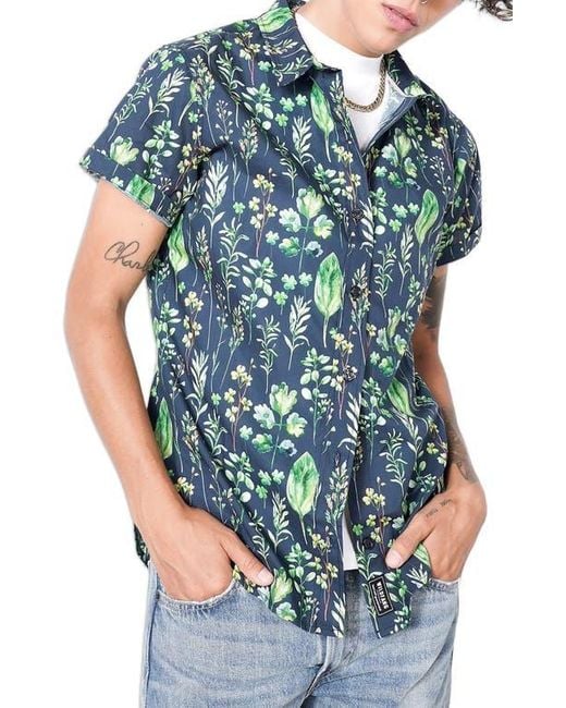 WILDFANG Green The Essential Oxford Button Up