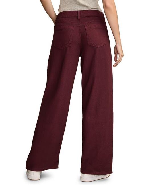 Lucky Brand Red Palazzo Pleated High Waist Wide Leg Jeans