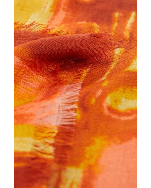 Mango Orange Abstract Print Scarf