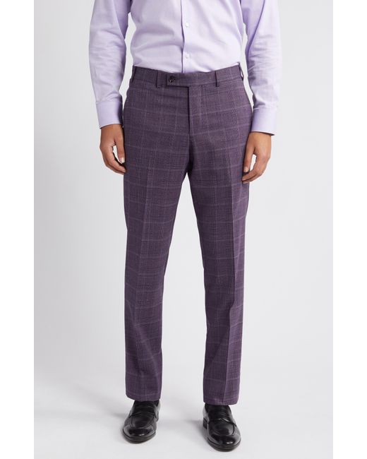 Ted Baker Blue Karl Slim Fit Plaid Stretch Wool Blend Suit for men