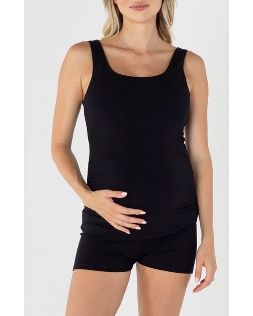 ANGEL MATERNITY Black Maternity Basic Tank Top