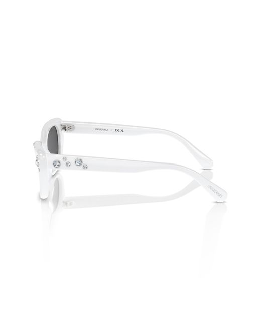 Swarovski White 54mm Pillow Sunglasses for men