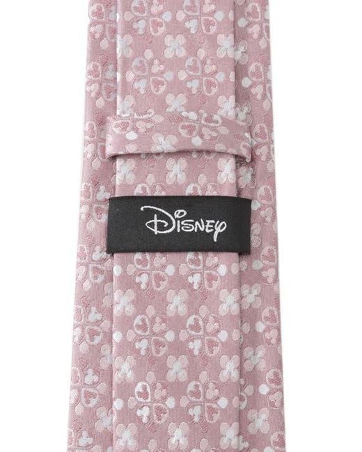Cufflinks Inc. Pink X Disney Mickey Mouse Floral Silk Tie for men