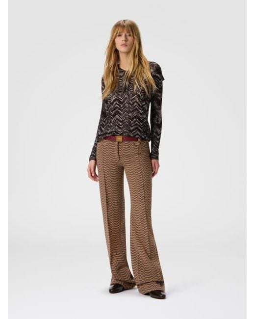 Missoni Black High-Neck Buttoned Sweater With Chevron Pattern
