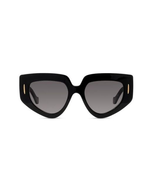 Loewe Black Anagram 51Mm Geometric Sunglasses
