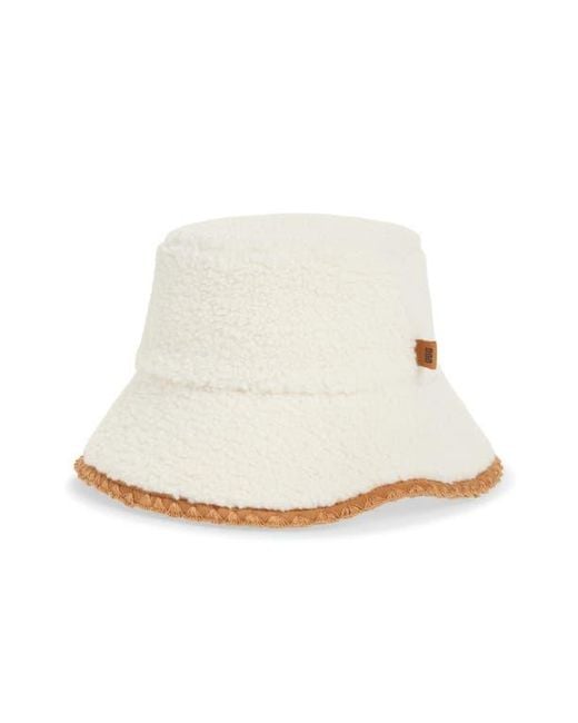 UGG Uggfluff Scalloped Faux Fur Bucket Hat in White | Lyst display picture 3