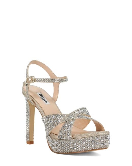 Dune Metallic Mayve Ankle Strap Platform Sandal