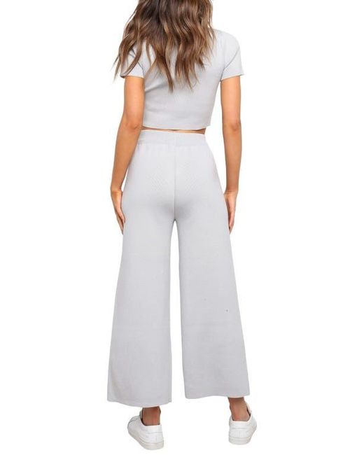 Petal & Pup Gray Ayers Crop Sweater & Wide Leg Pants Set