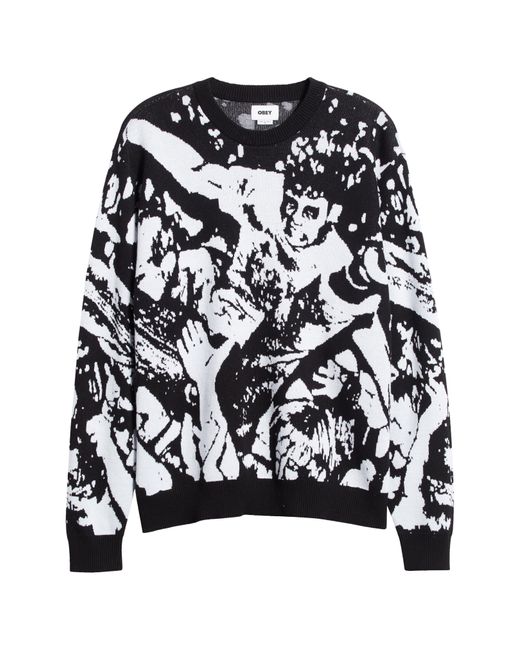 Obey Black Crowd Surfing Sweater for men