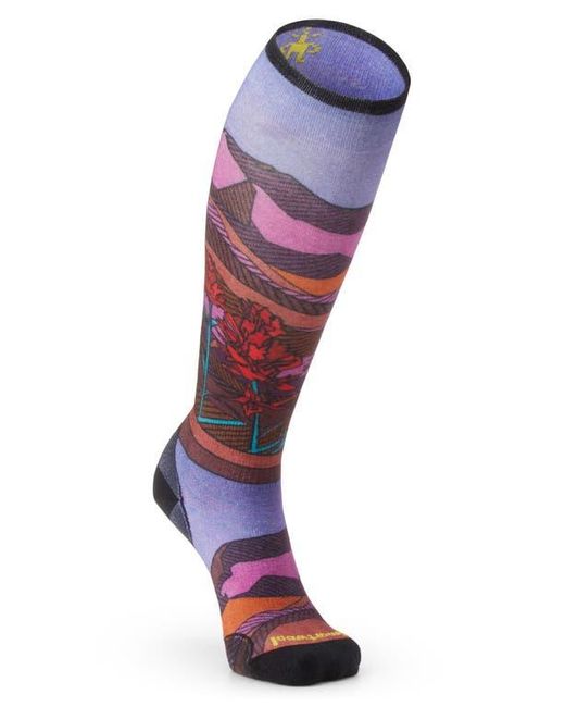 Smartwool Purple Ski Zero Cushion Floral Knee High Socks
