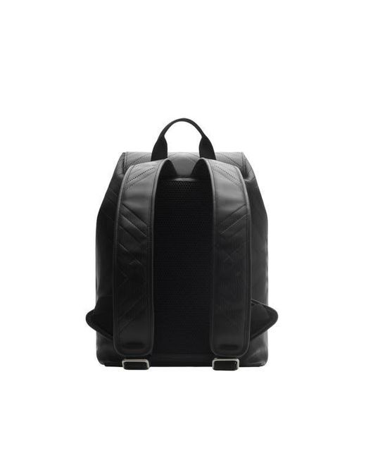 Burberry Black Embossed Check Backpack for men
