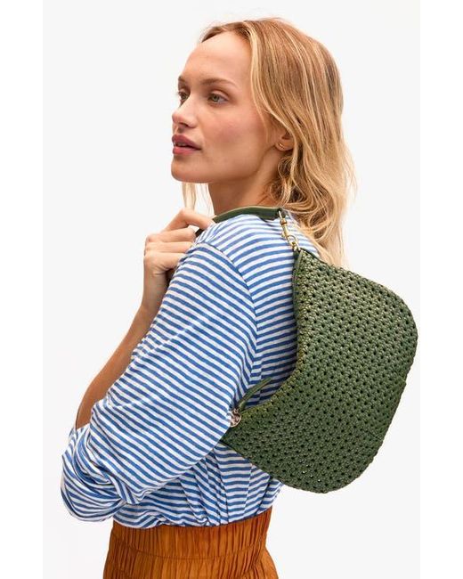 Clare V. Green Petit Moyen Woven Messenger Bag