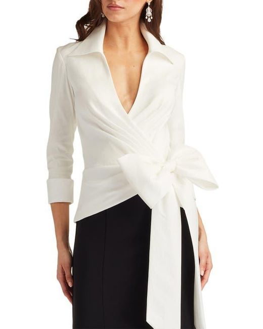 Tadashi Shoji Black Oversize Bow Sheath Gown