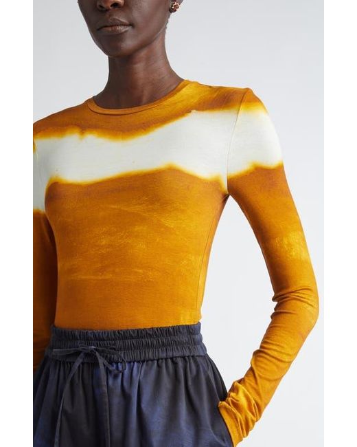 Jason Wu Blue Painted Stripe Long Sleeve Jersey Top