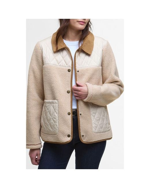 Barbour Women's Natural Laurel High Pile Fleece Quilted Jacket
