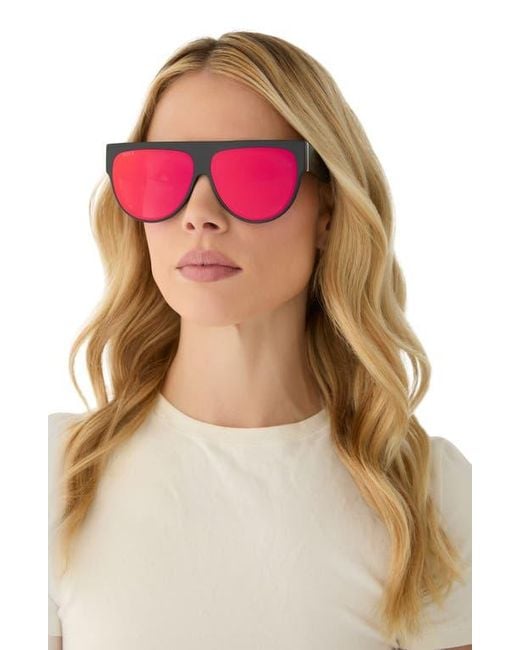 DIFF Pink Georgie 58Mm Gradient Shield Sunglasses