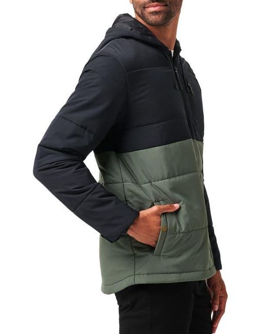 Travis Mathew Multicolor Torch Runner Colorblock Quilted Hooded Jacket for men