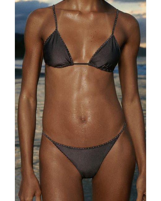 Mango Gray Studded Bikini Bottoms