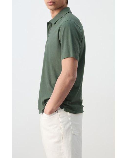 Mango Green Solid Cotton Piqué Polo for men