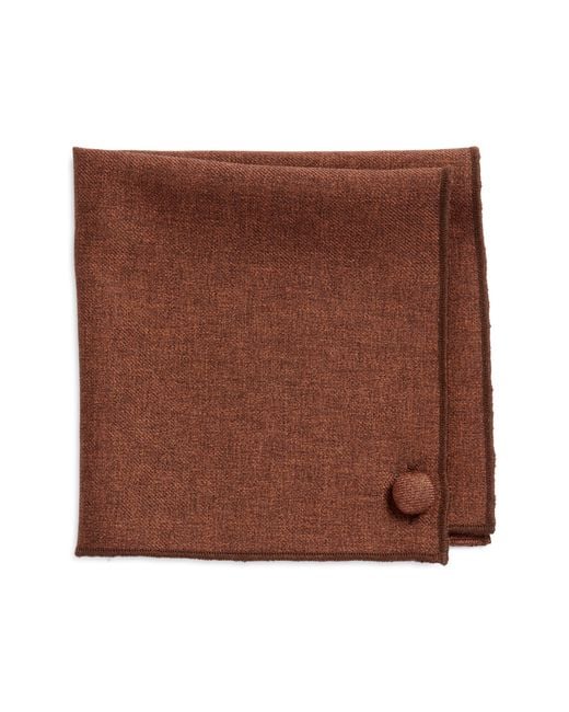 CLIFTON WILSON Brown Solid Wool Pocket Square At Nordstrom for men