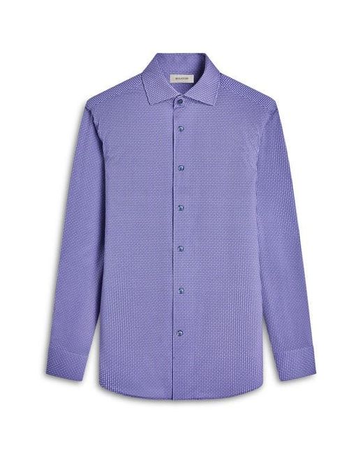 Bugatchi Purple Devon Medallion Print Ooohcotton Button-Up Shirt for men