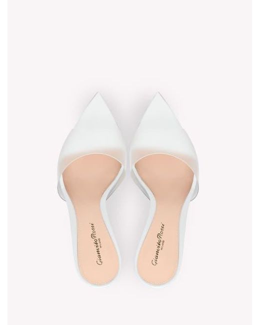 Gianvito Rossi White Elle 85 Mules