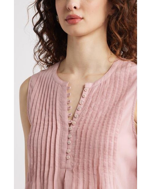 Treasure & Bond Red Pintuck Cotton Blend Tank