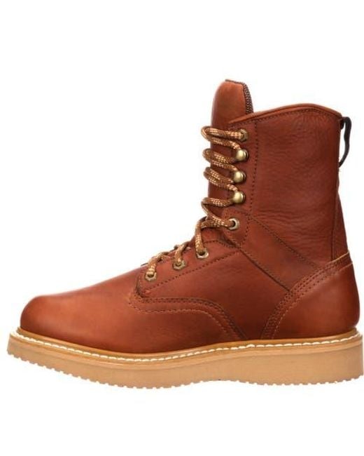 Georgia Boot Brown Slip Resistant Padded Wedge Work Boot for men